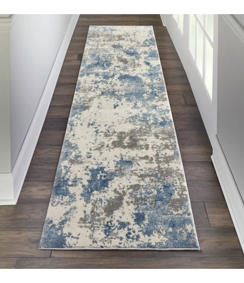 Nourison Rustic Textures Runner Area Rug RUS08-Grey/Blue