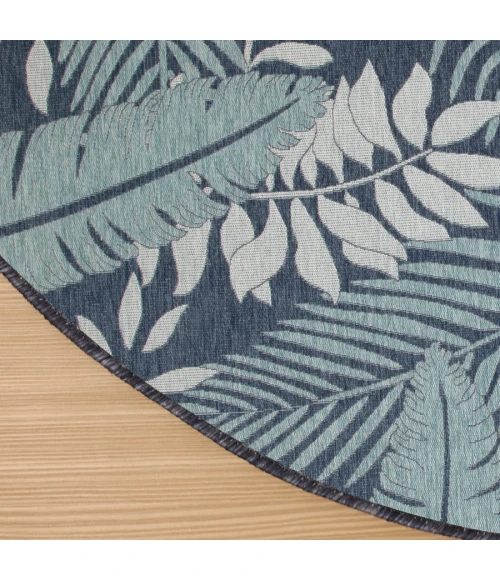 Nourison Home Garden Oasis Navy GOA02 8 ft. Round Rug