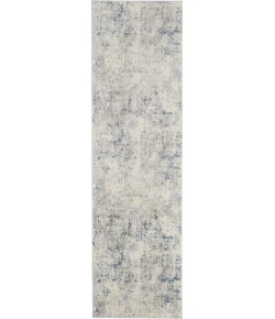Nourison Home Rustic Textures RUS07 Ivory/Grey/Blue 2 ft. 2 in. X 7 ft. 6 in. Area Rug