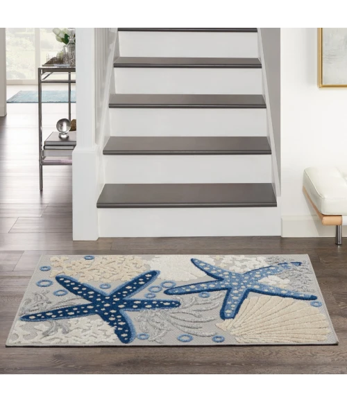 Nourison Aloha Area Rug ALH24-Blue/Grey