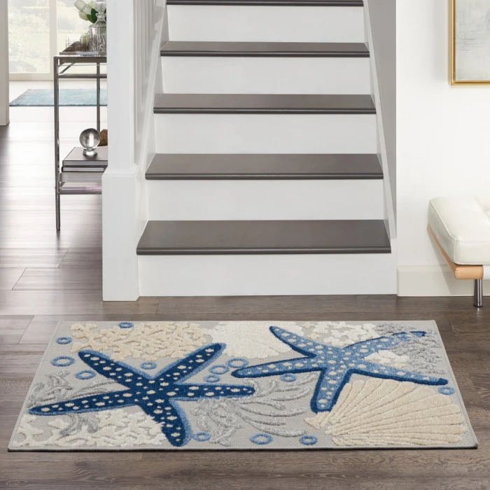 Nourison Aloha Area Rug ALH24-Blue/Grey