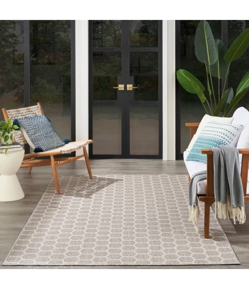 Nourison Twist Reversible Grey TWS01 4 ft. X 6 ft. Rect. Rug