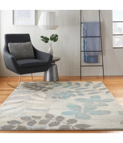 Nourison Home Tranquil TRA01 Ivory/Light Blue 6 ft. X 9 ft. Area Rug