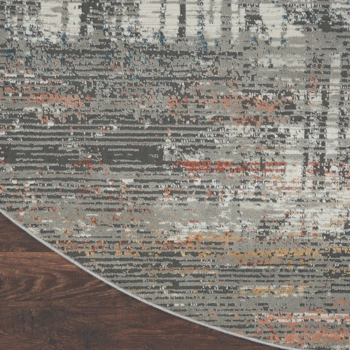 Nourison Rustic Textures Area Rug RUS12 Grey/Multi 7'10" Round