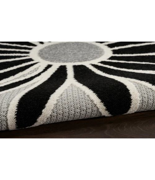 Nourison Aloha Black White ALH33 2 ft. 3 in. X 12 ft. Rectangle Rug
