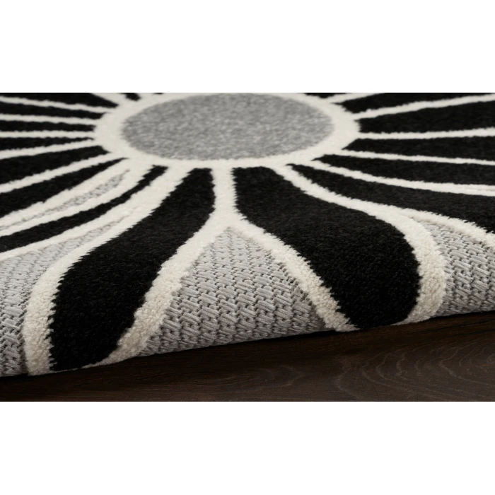 Nourison Aloha Black White ALH33 2 ft. 3 in. X 12 ft. Rectangle Rug