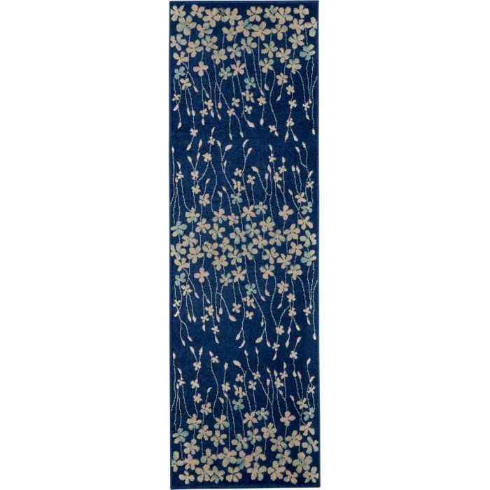 Nourison Tranquil Runner Area Rug TRA04-Navy
