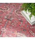 Nicole Curtis Machine Washable Series 1 Area Rug SR102 Red 5' x 7'