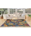 Nourison Aloha Navy Multicolor ALH17 5 ft. 3 in. X 7 ft. 5 in. Rectangle Rug