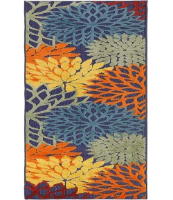 Nourison Home Aloha ALH05 Navy Multicolor 2 ft. 3 in. X 8 ft. Area Rug