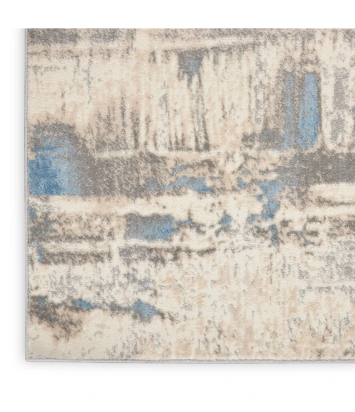 Nourison Solace Area Rug SLA07 Ivory/Grey/Blue 2'3" x 7'3"