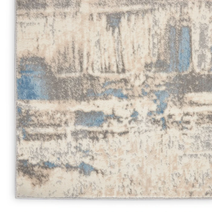 Nourison Solace Area Rug SLA07 Ivory/Grey/Blue 2'3" x 7'3"