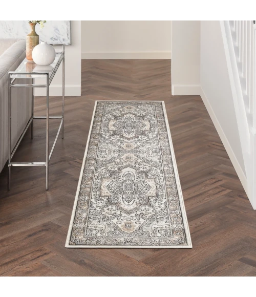 Nourison Quarry Ivory Grey Taupe QUA18 8 ft. Rect. Rug