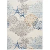 Nourison Home Seaside SDS04 Ivory Grey Blue 6 ft. X 9 ft. Area Rug