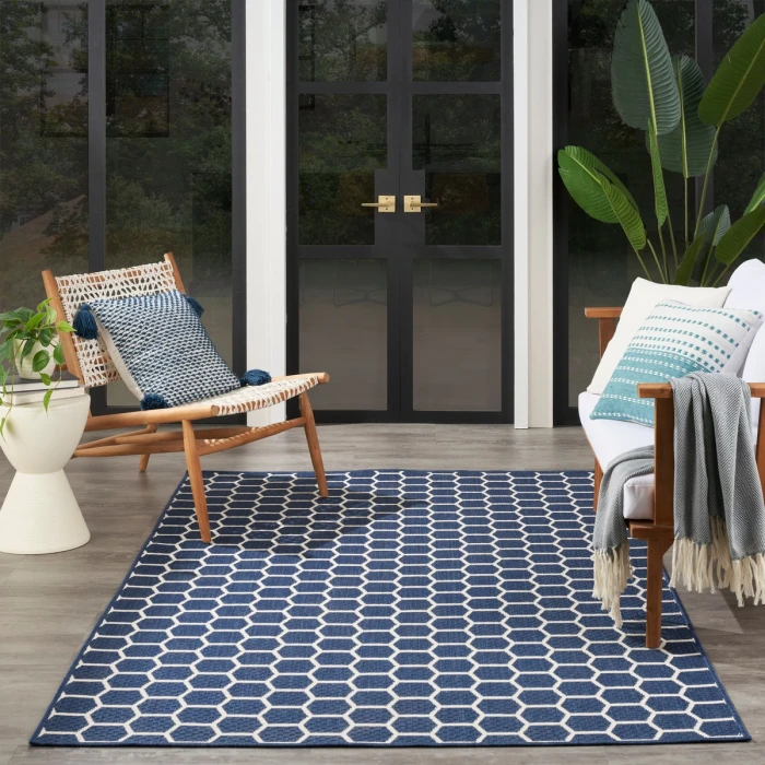 Nourison Twist Reversible Navy TWS01 6 ft. X 9 ft. Rect. Rug