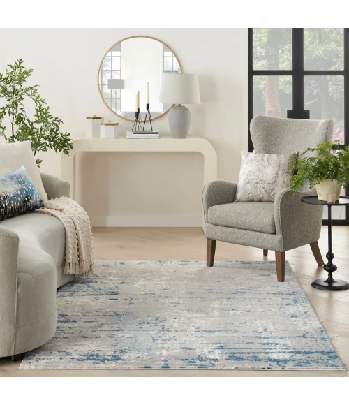 Nourison Quarry Ivory Grey Blue QUA01 6 ft. X 9 ft. Rect. Rug