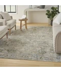 Nourison Astra Machine Washable Blue Green ASW12 10ft. x 14ft. Rect. Rug