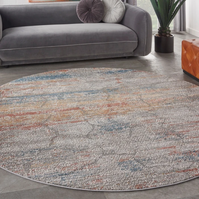 Nourison Rustic Textures Area Rug RUS11 Multicolor 7'10" Round
