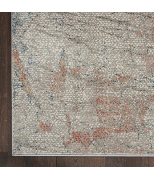 Nourison Rustic Textures Area Rug RUS15-Light Grey/Rust