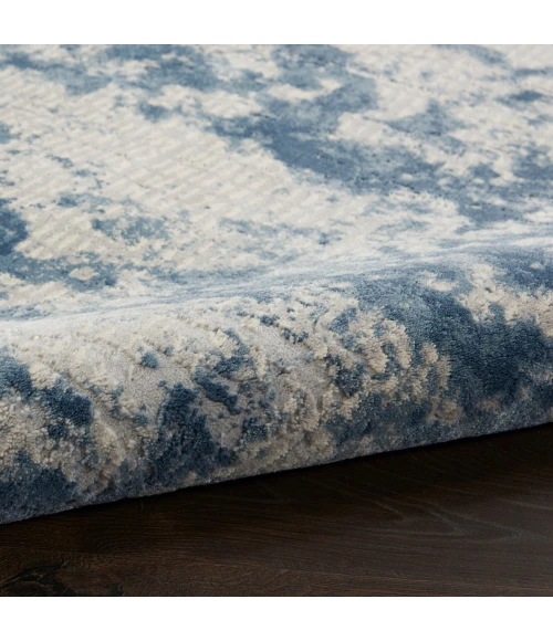 Nourison Rustic Textures Area Rug RUS16 Grey/Blue 5'3" Round