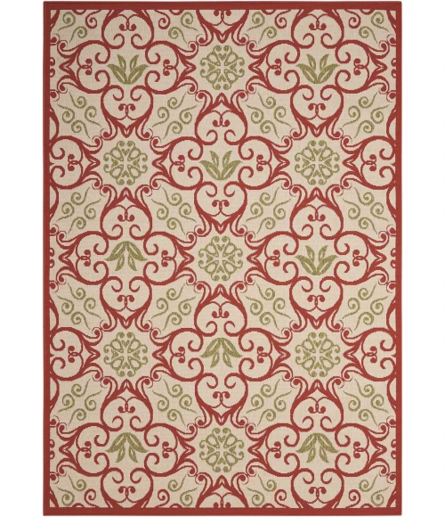 Nourison Caribbean Area Rug CRB02-Ivory/Rust