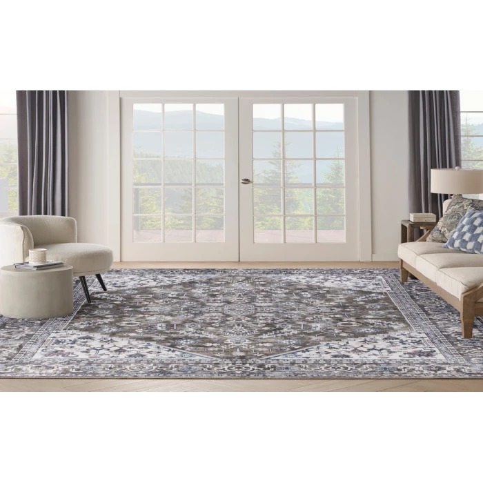 Nicole Curtis Machine Washable Series 1 Olive Ivory SR104 10 ft. X 14 ft. Rectangle Rug