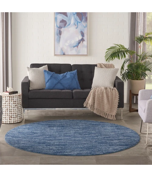 Nourison Essentials Navy Blue Area Rug NRE01-Navy Blue