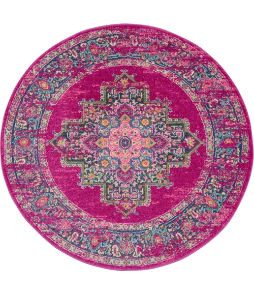 Nourison Passion Round Area Rug PSN03-Fuchsia