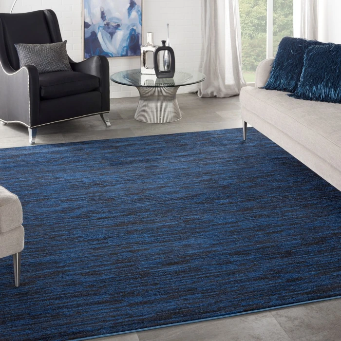 Nourison Essentials Midnight Blue Area Rug NRE01-Midnight Blue