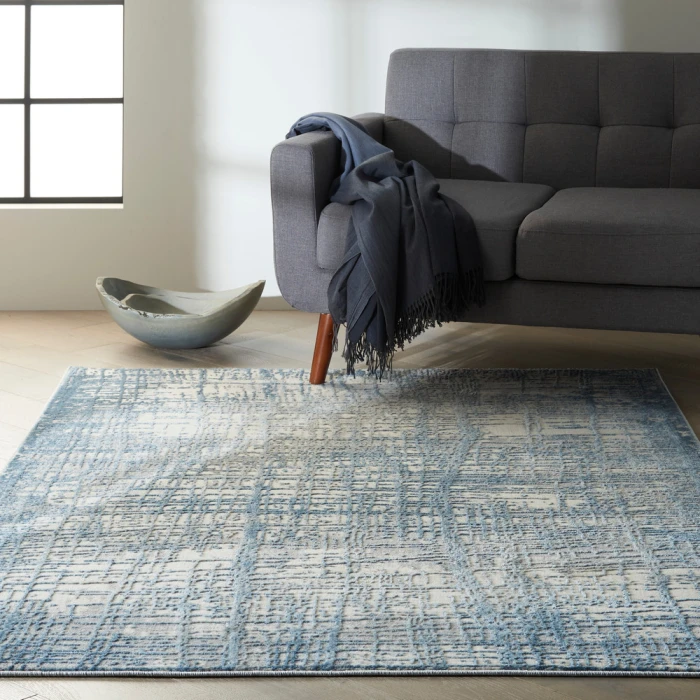 Calvin Klein Rush Area Rug CK950 Ivory Blue