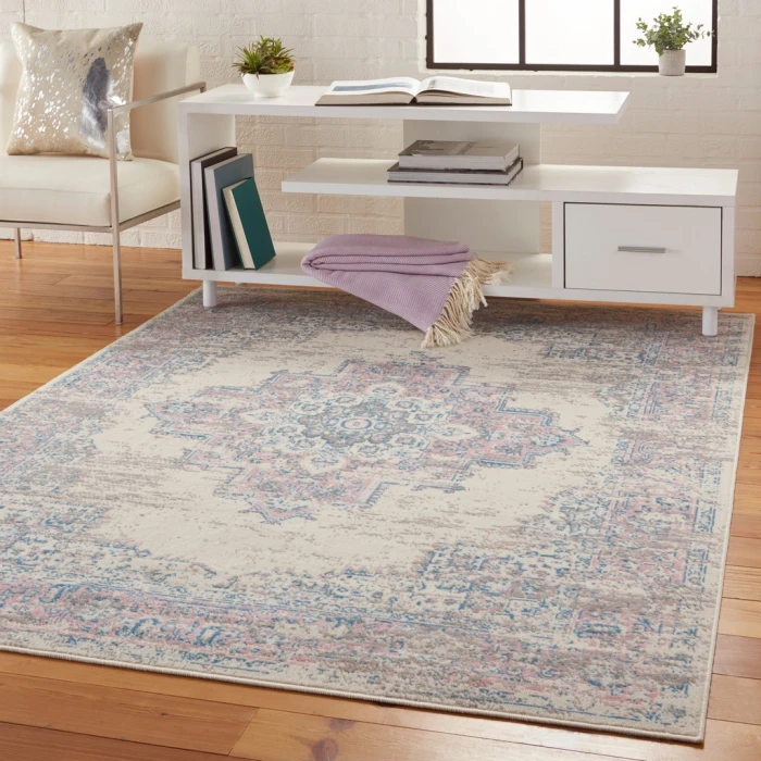 Nourison Grafix Area Rug GRF14-Ivory/Pink
