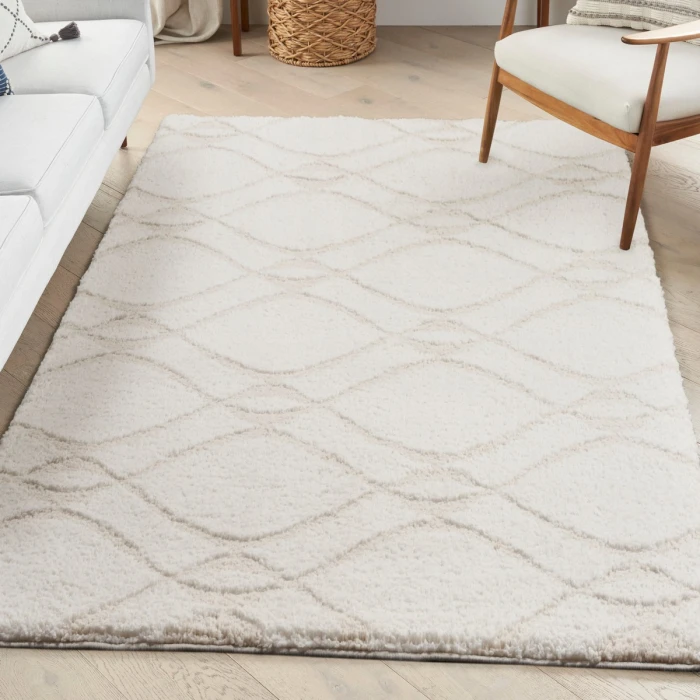 Nourison Modern Shag Ivory Beige MMD03 5 ft. X 7 ft. Rect. Rug