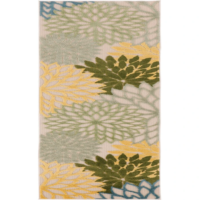 Nourison Aloha Green Multicolor ALH05 2 ft. X 6 ft. Rectangle Rug