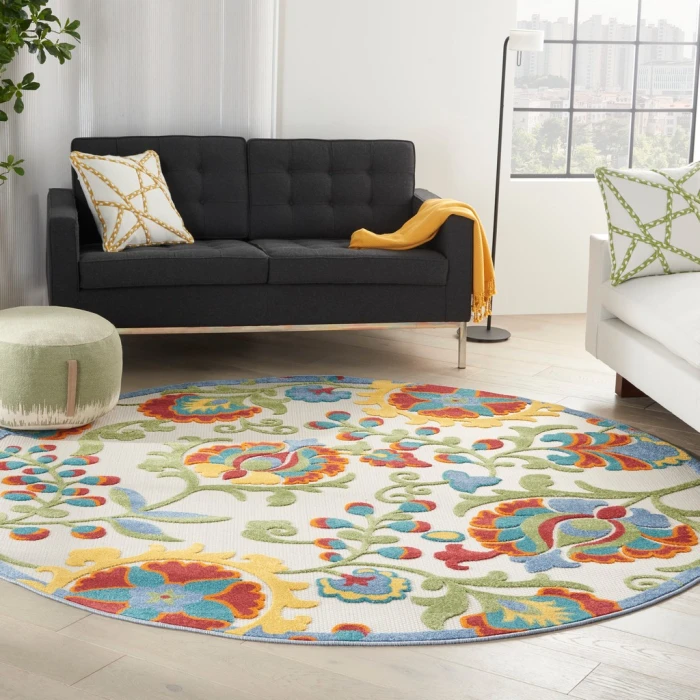 Nourison Aloha Area Rug ALH17-Ivory/Multi