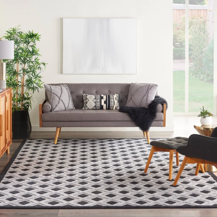 Nourison Aloha Indoor/Outdoor Area Rug ALH26-Black White