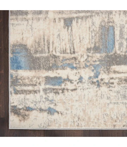 Nourison Solace Area Rug SLA07 Ivory/Grey/Blue 2'3" x 7'3"