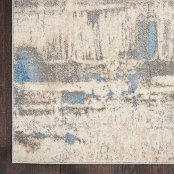 Nourison Solace Area Rug SLA07 Ivory/Grey/Blue 2'3" x 7'3"