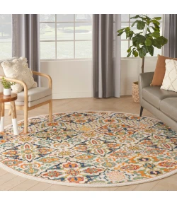 Nourison Home Allur ALR03 Ivory Multicolor 7 ft. 10 in. Round Area Rug