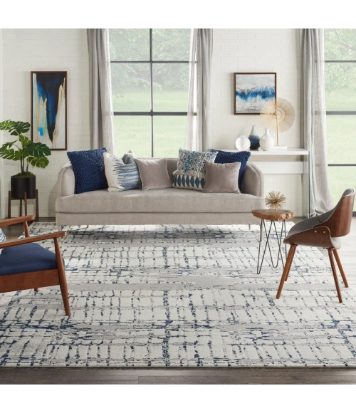 Nourison Twilight Area Rug TWI10 Ivory/Navy 9'9" x 13'9"