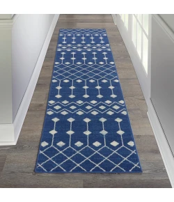 Nourison Home Grafix GRF37 Navy 2 ft. 3 in. X 7 ft. 6 in. Area Rug