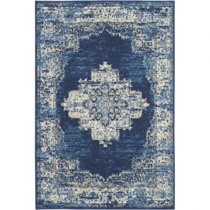 Nourison Grafix Area Rug GRF14-Navy Blue