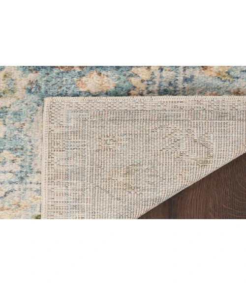 Nourison Astra Machine Washable Beige Blue ASW12 6 ft. 7 in. X 9 ft. Rectangle Rug