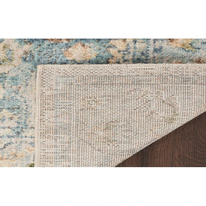 Nourison Astra Machine Washable Beige Blue ASW12 6 ft. 7 in. X 9 ft. Rectangle Rug