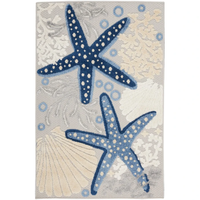 Nourison Aloha Area Rug ALH24-Blue/Grey