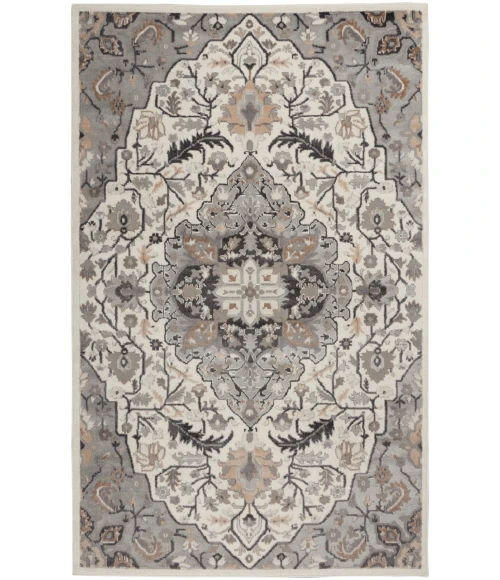 Nourison Elation Ivory Grey ETN09 6 ft. X 9 ft. Rectangle Rug