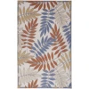 Nourison Home Aloha ALH18 Blue Mocha 3 ft. 6 in. X 5 ft. 6 in. Area Rug