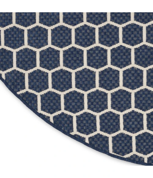 Nourison Twist Reversible Navy TWS01 8 ft. X Round Rug