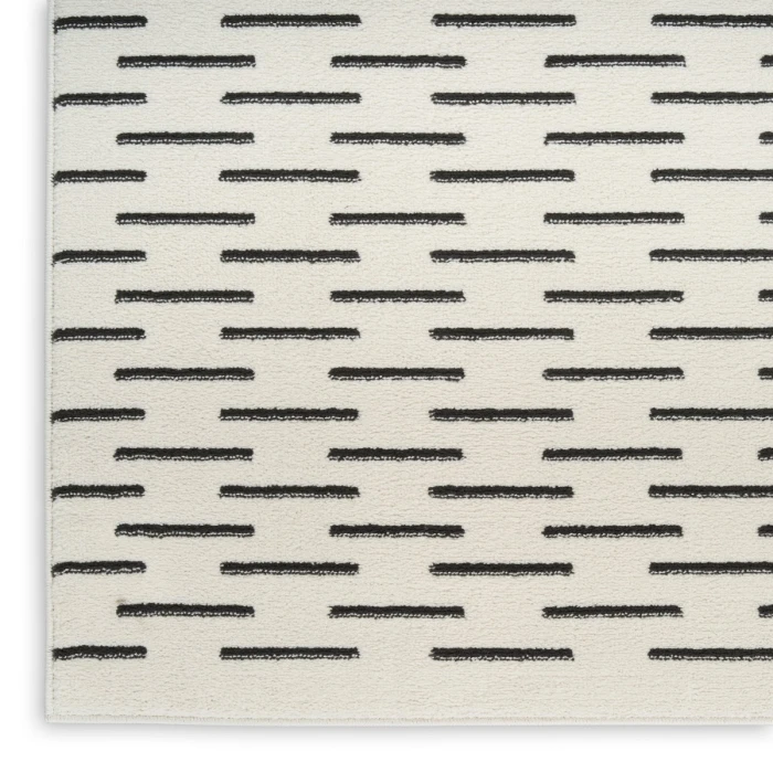 Nourison Nordic Ivory Black NRC12 8 ft. X 10 ft. Rect. Rug