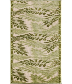 Nourison Home Aloha ALH18 Ivory Green 2 ft. 3 in. X 8 ft. Area Rug