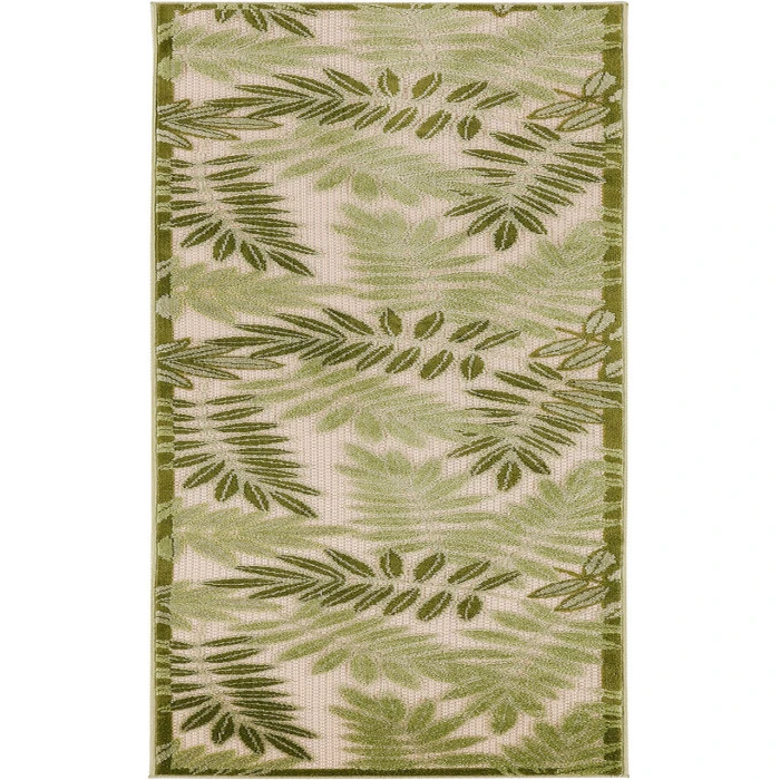 Nourison Aloha Ivory Green ALH18 2 ft. 3 in. X 8 ft. Rectangle Rug